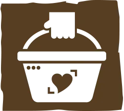 Logo FarmVend Lädle - eine Hand trägt einen Einkaufskorb mit einem Herz-Pictogramm